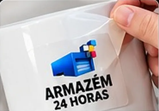 Adesivo DTF UV sendo aplicado em superfície